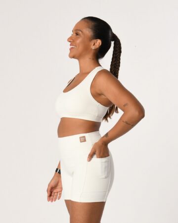 Short Flex Run Vanilla Power (logo clássica couro)