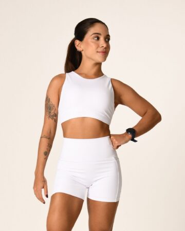 Short Flex Run Branco Power (logo clássica emborrachada)